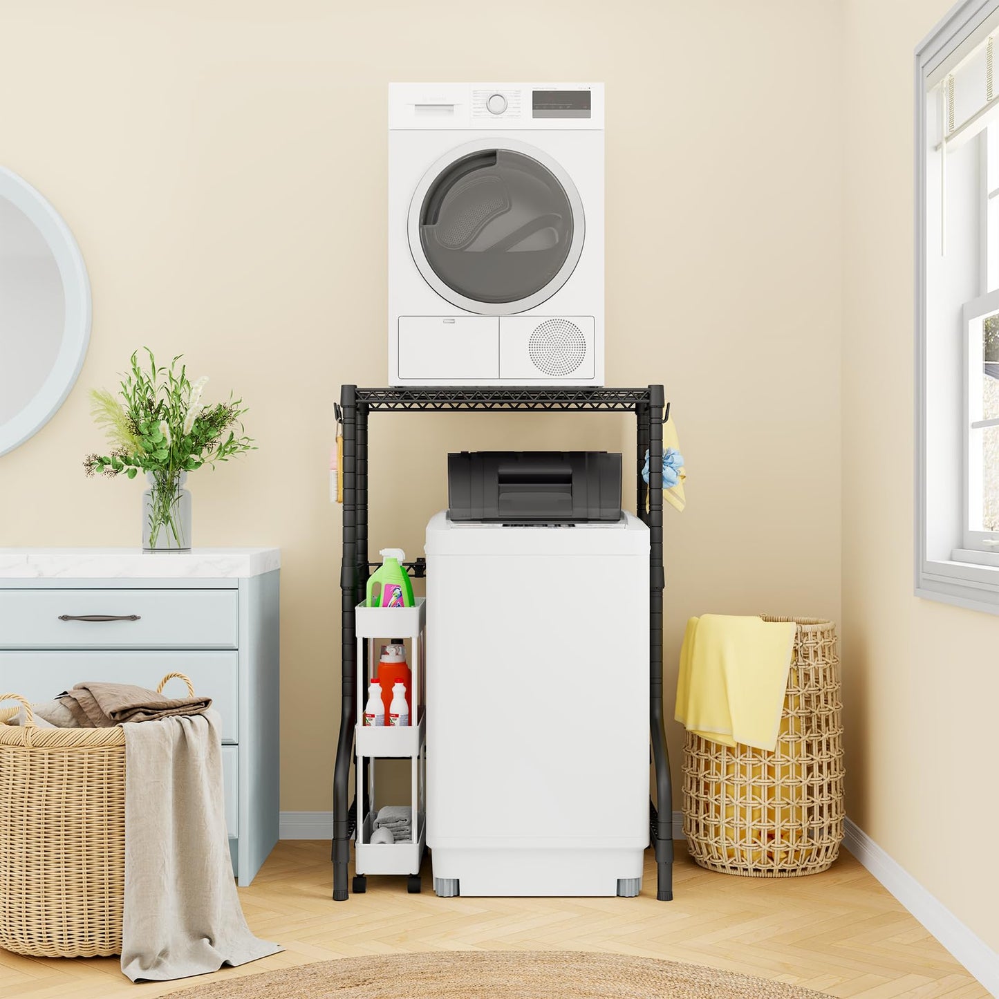 Washer Dryer Stacking Rack Organizer