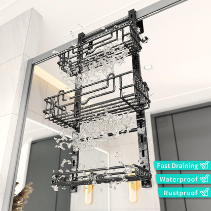 4 Tier Over Door Shower Caddy with Hooks