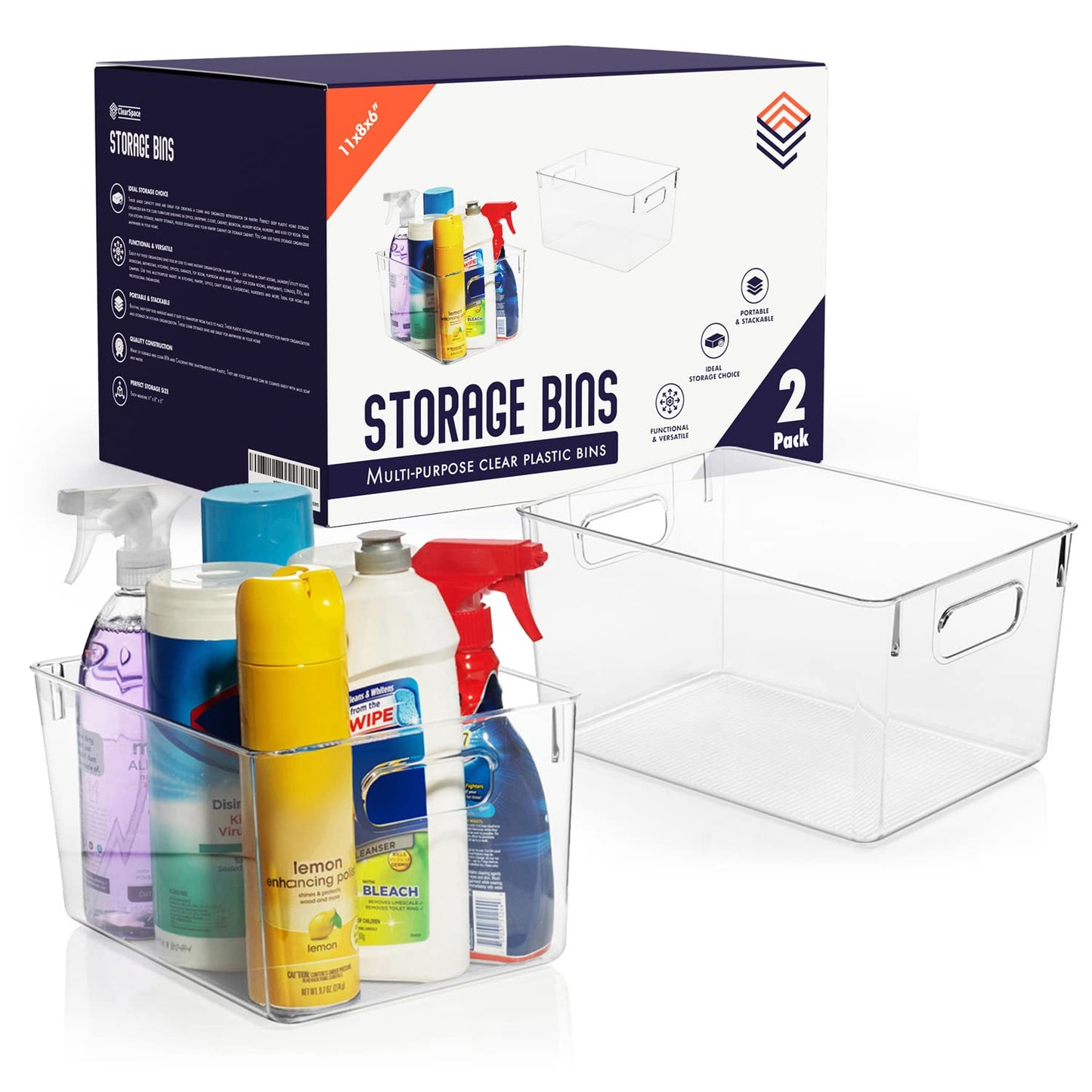 Clear Storage Bins for Home Organization