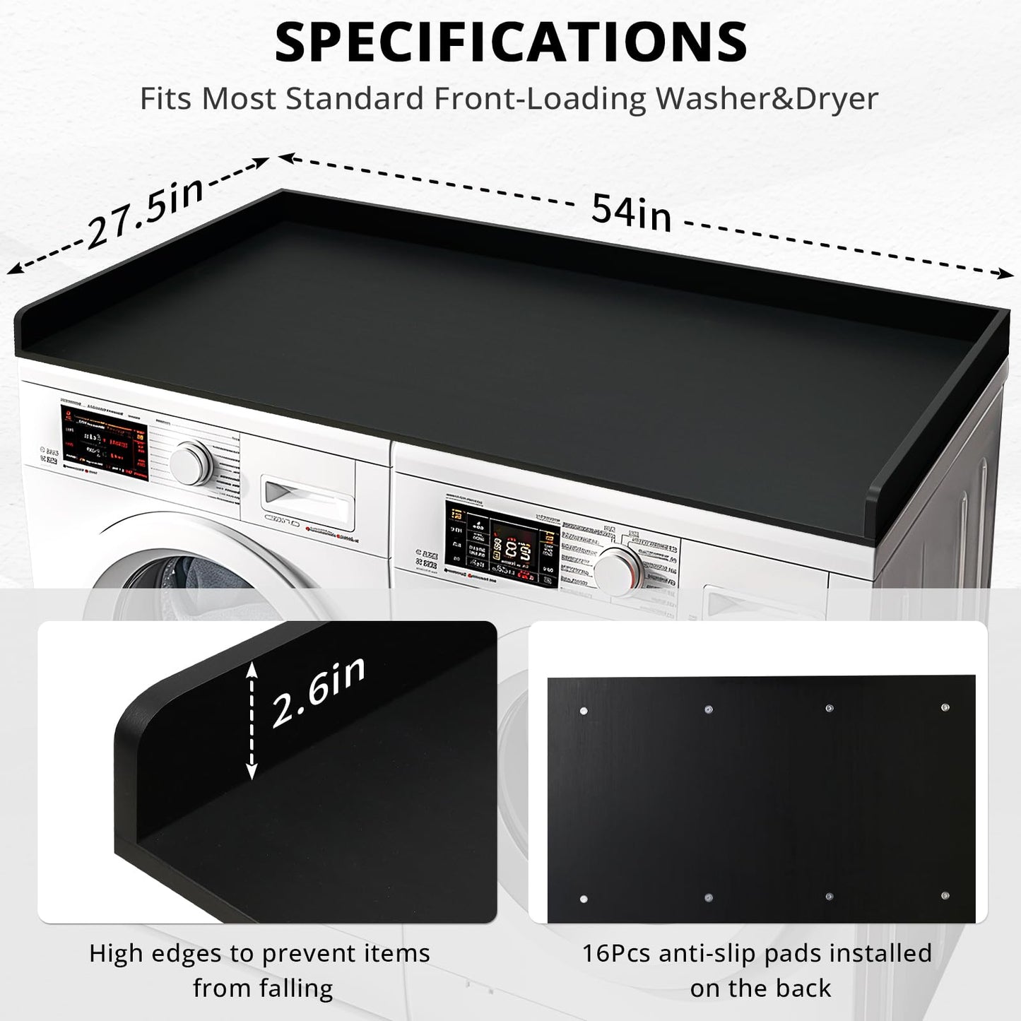 Bamboo Washer Dryer Countertop Organizer