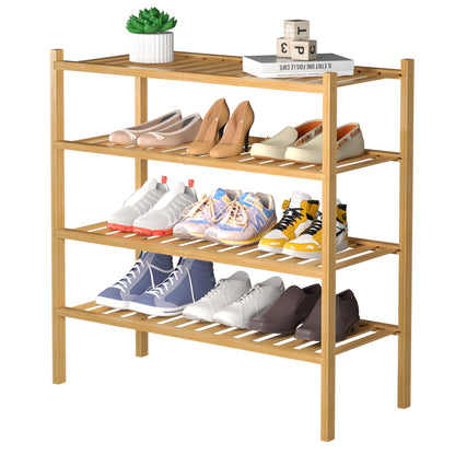 Bamboo Shoe Rack Organizer for Entryway