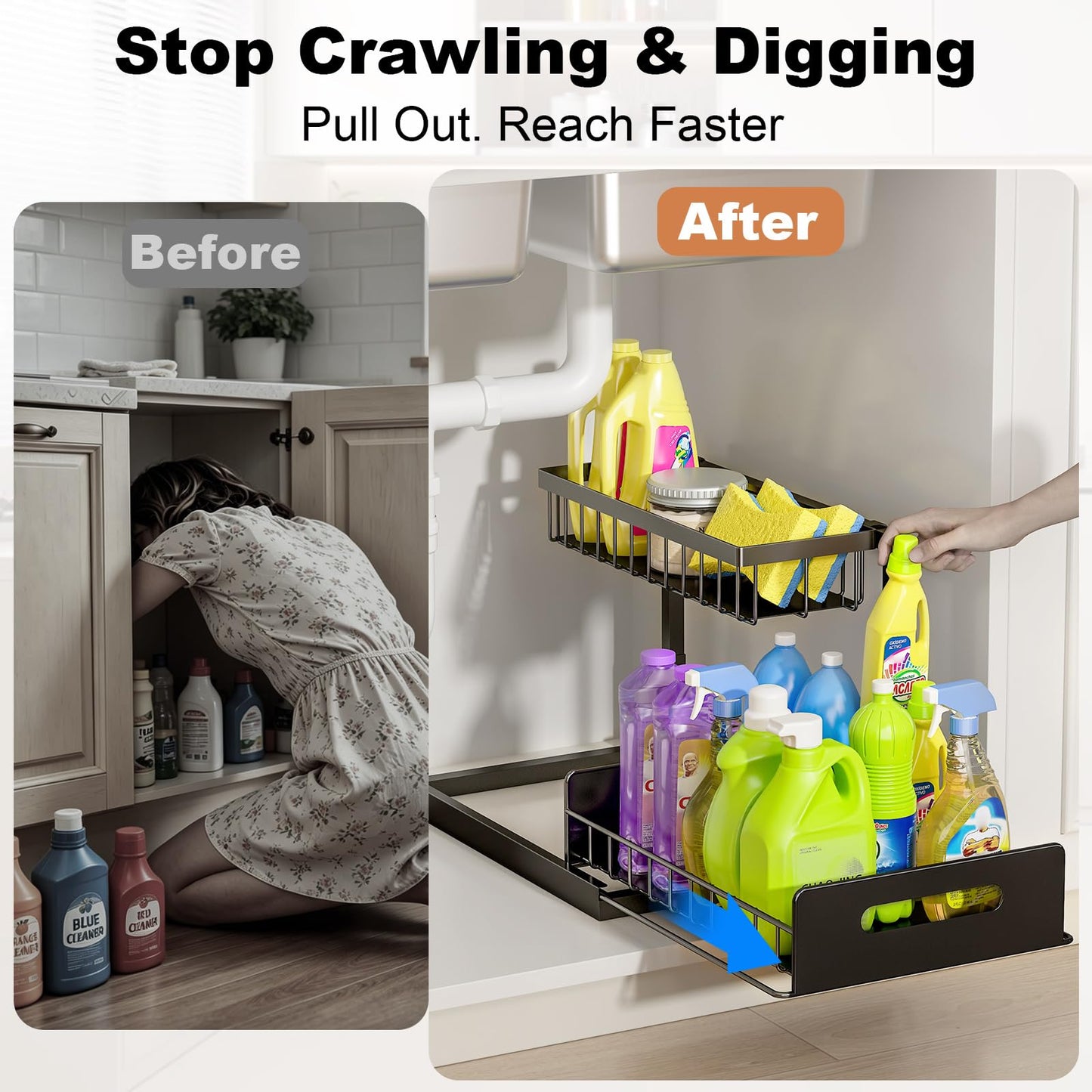 Metal Under Sink Organizer Shelf