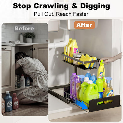 Metal Under Sink Organizer Shelf