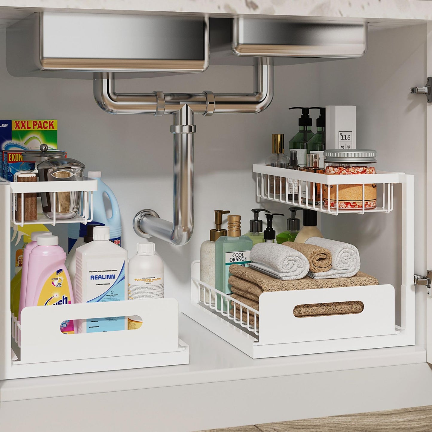 Metal Under Sink Organizer Shelf