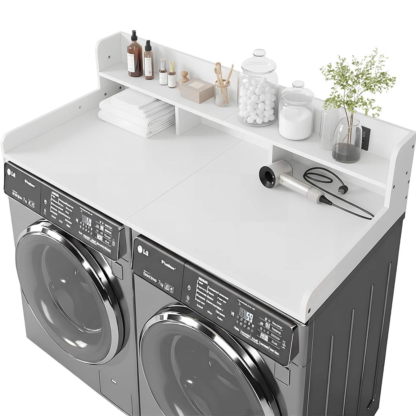 Washer Dryer Countertop with Storage Shelf