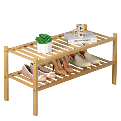 Bamboo Shoe Rack Organizer for Entryway