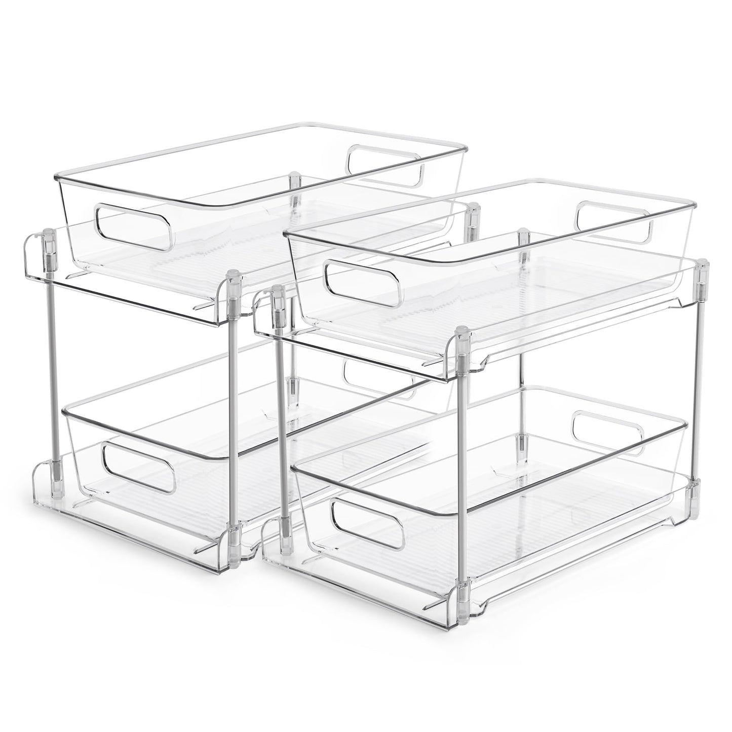 2-Tier Clear Under Sink Organizer with Drawers