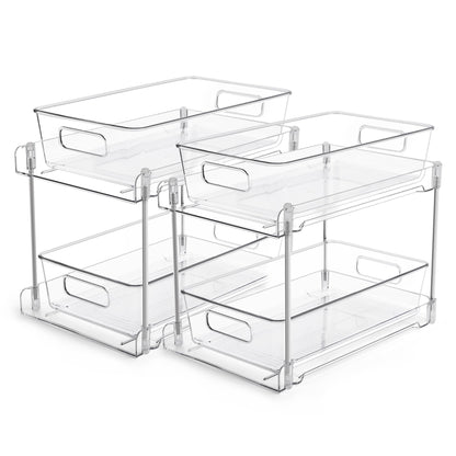 2-Tier Clear Under Sink Organizer with Drawers