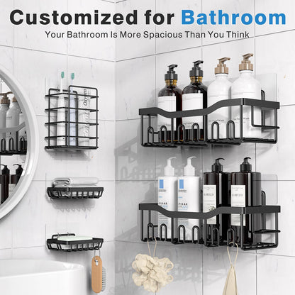 Adhesive Stainless Steel Shower Caddy Organizer