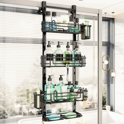 4 Tier Over Door Shower Caddy with Hooks