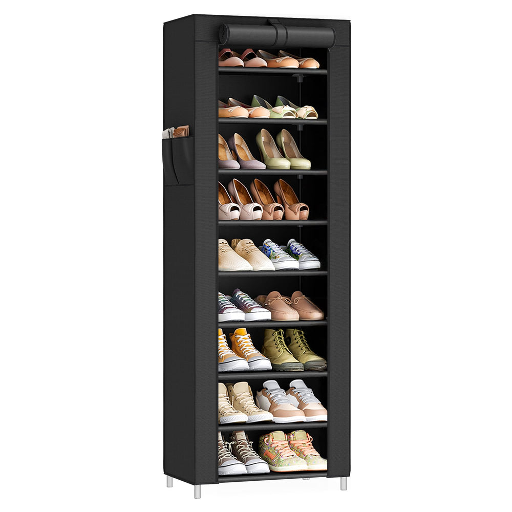 10-Tier Shoe Rack Organizer with Cover