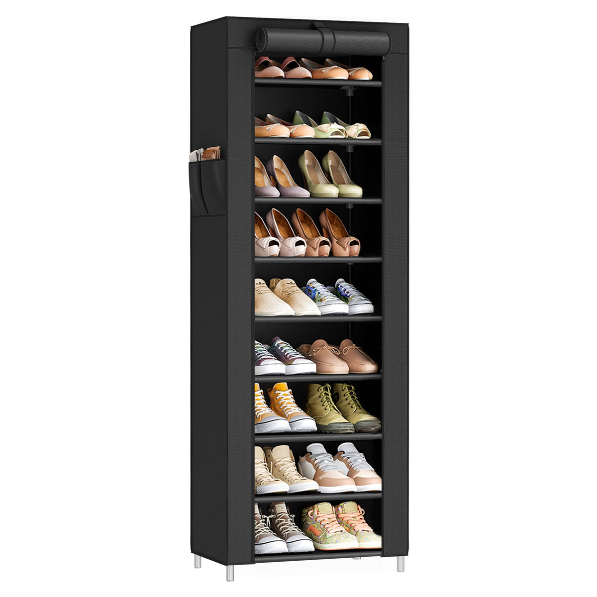 10-Tier Shoe Rack Organizer with Cover