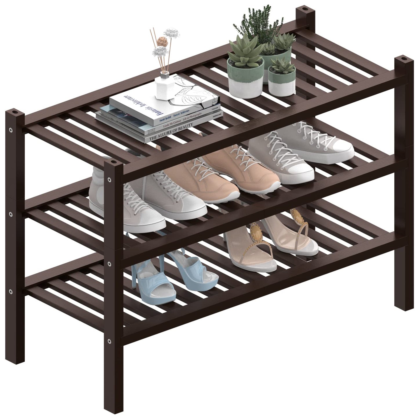 Bamboo Shoe Rack Organizer for Entryway