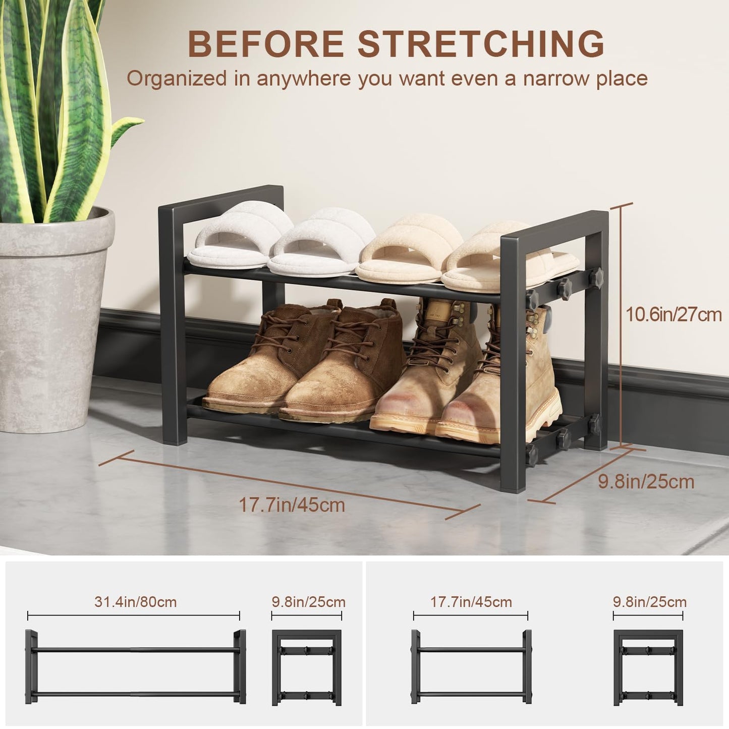 Shoe Rack Organizer for Entryway Storage