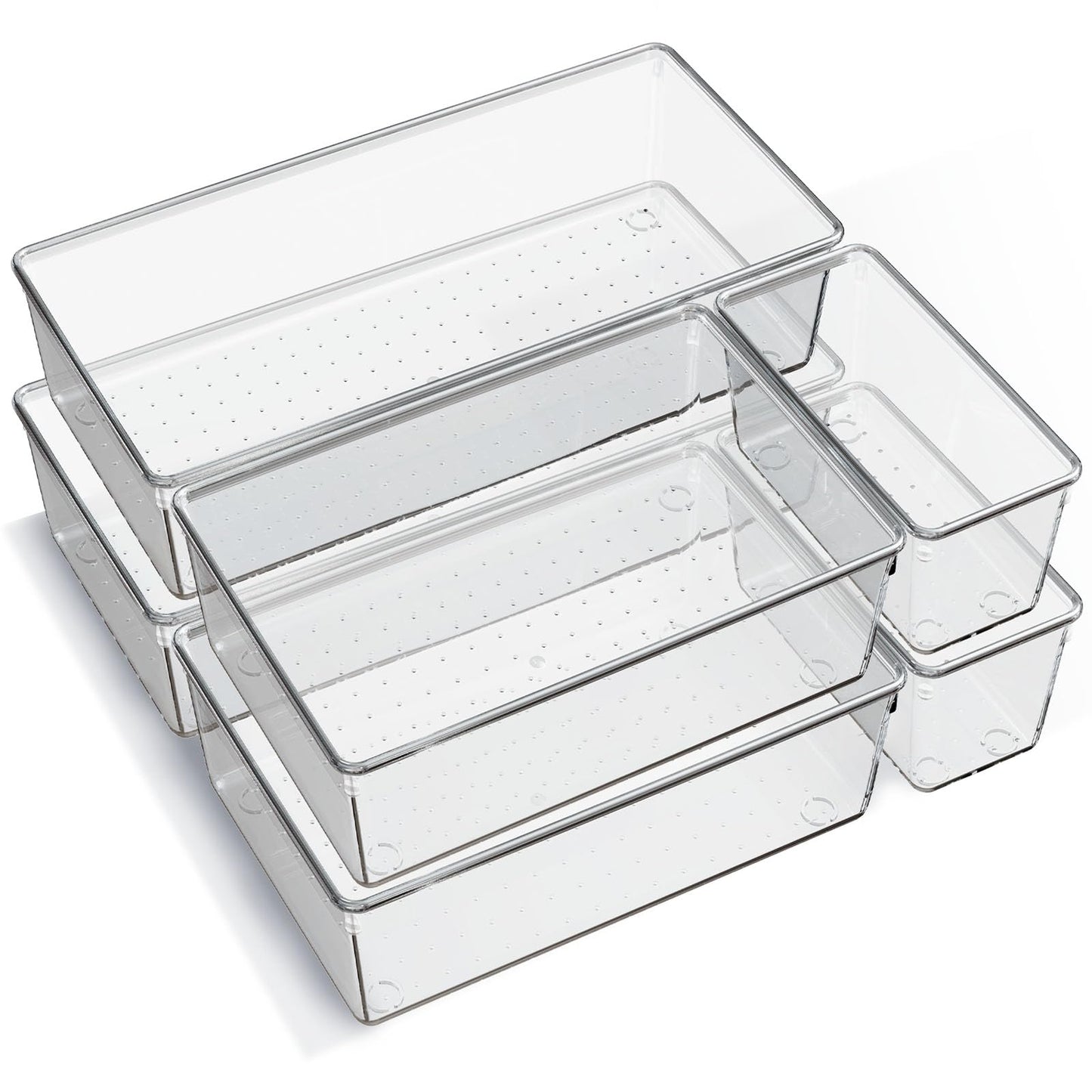 Clear Drawer Organizer Trays with Dividers