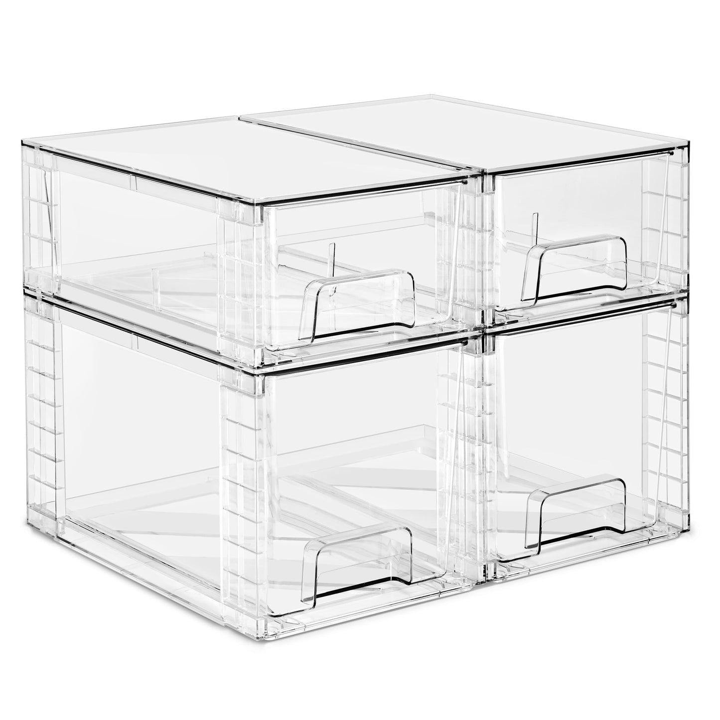 Stackable Clear Storage Drawers Organizer