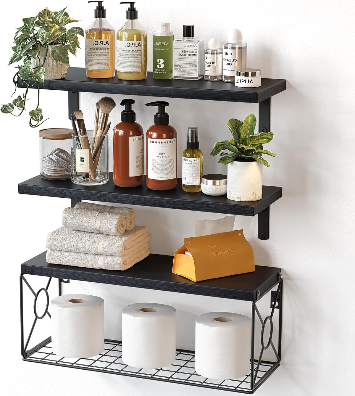 Amada Bathroom Shelves Over Toilet with Storage Basket