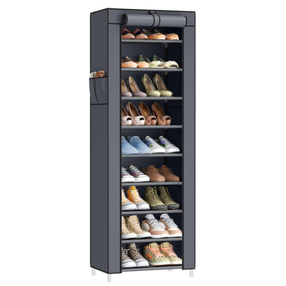 10-Tier Shoe Rack Organizer with Cover