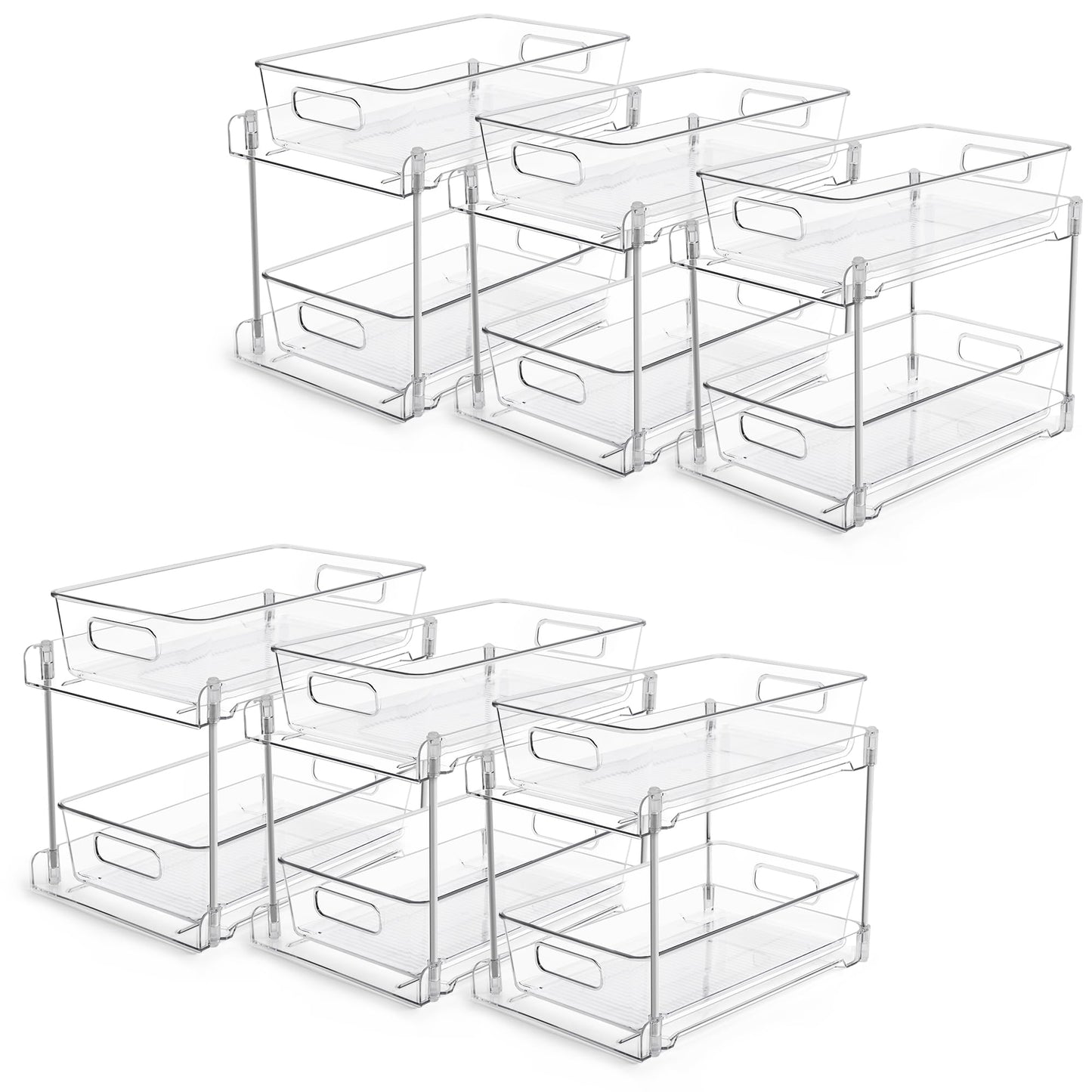 2-Tier Clear Under Sink Organizer with Drawers