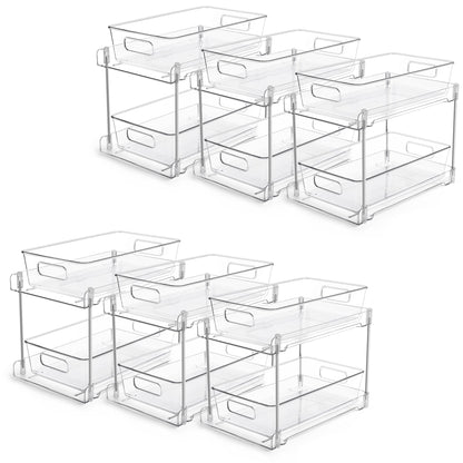 2-Tier Clear Under Sink Organizer with Drawers