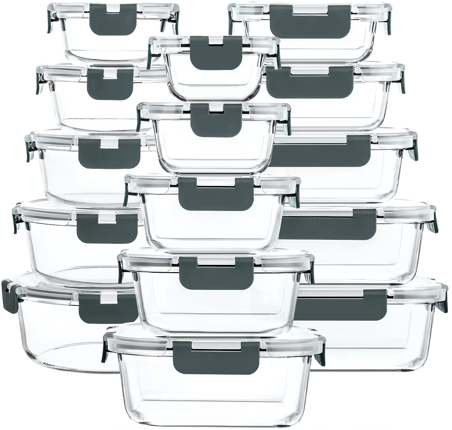 Glass Food Storage Containers Set with Lids