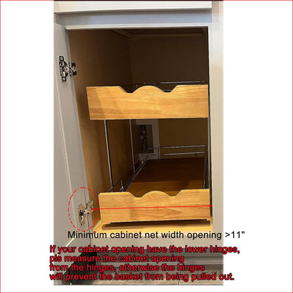 Wooden Pull Out Cabinet Shelf Organizer