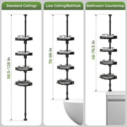 Tension Pole Shower Caddy with Shelves