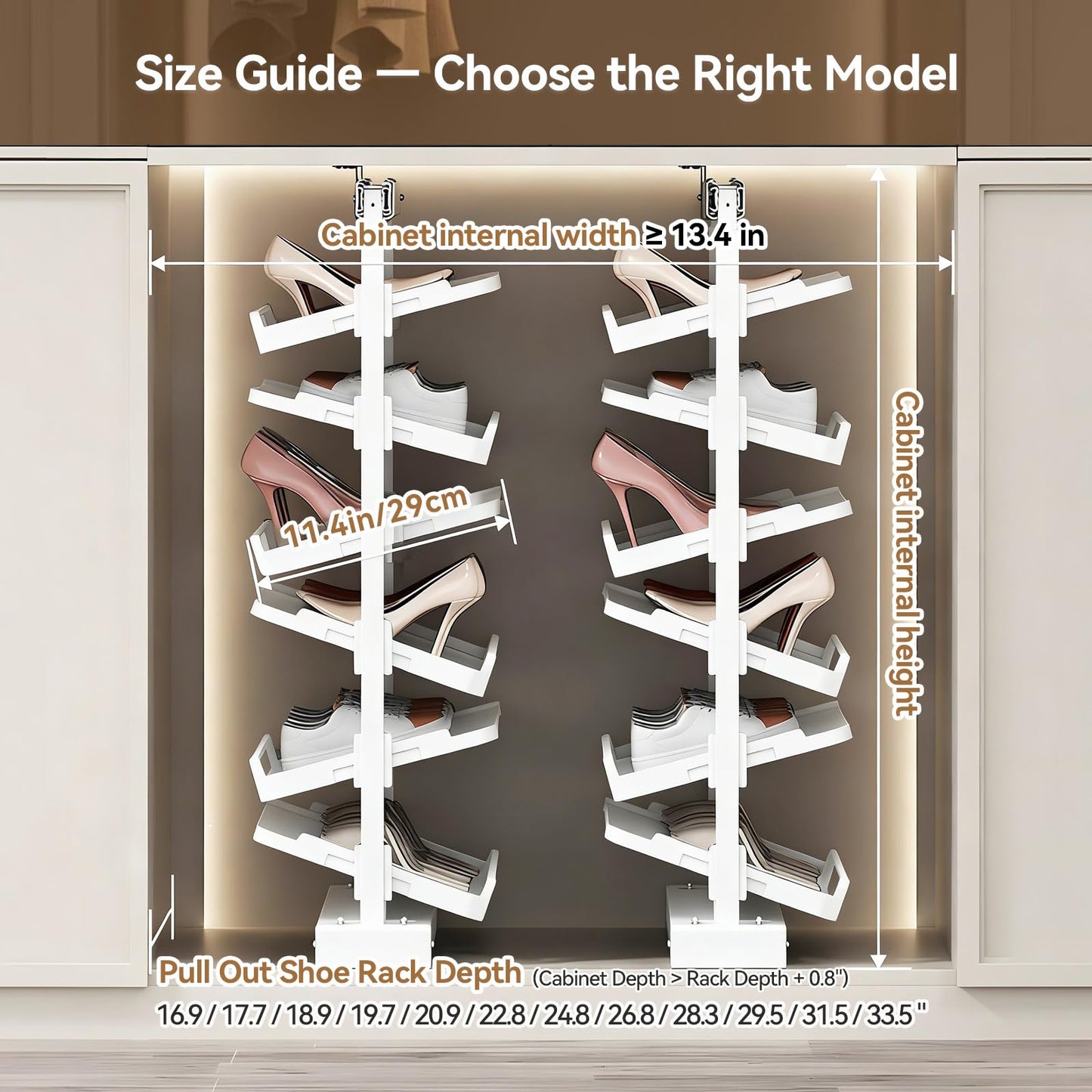 Adjustable Pull Out Shoe Rack Organizer
