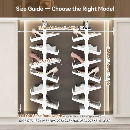 Adjustable Pull Out Shoe Rack Organizer