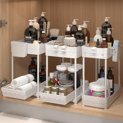 2-Tier Under Sink Organizer with Sliding Drawers
