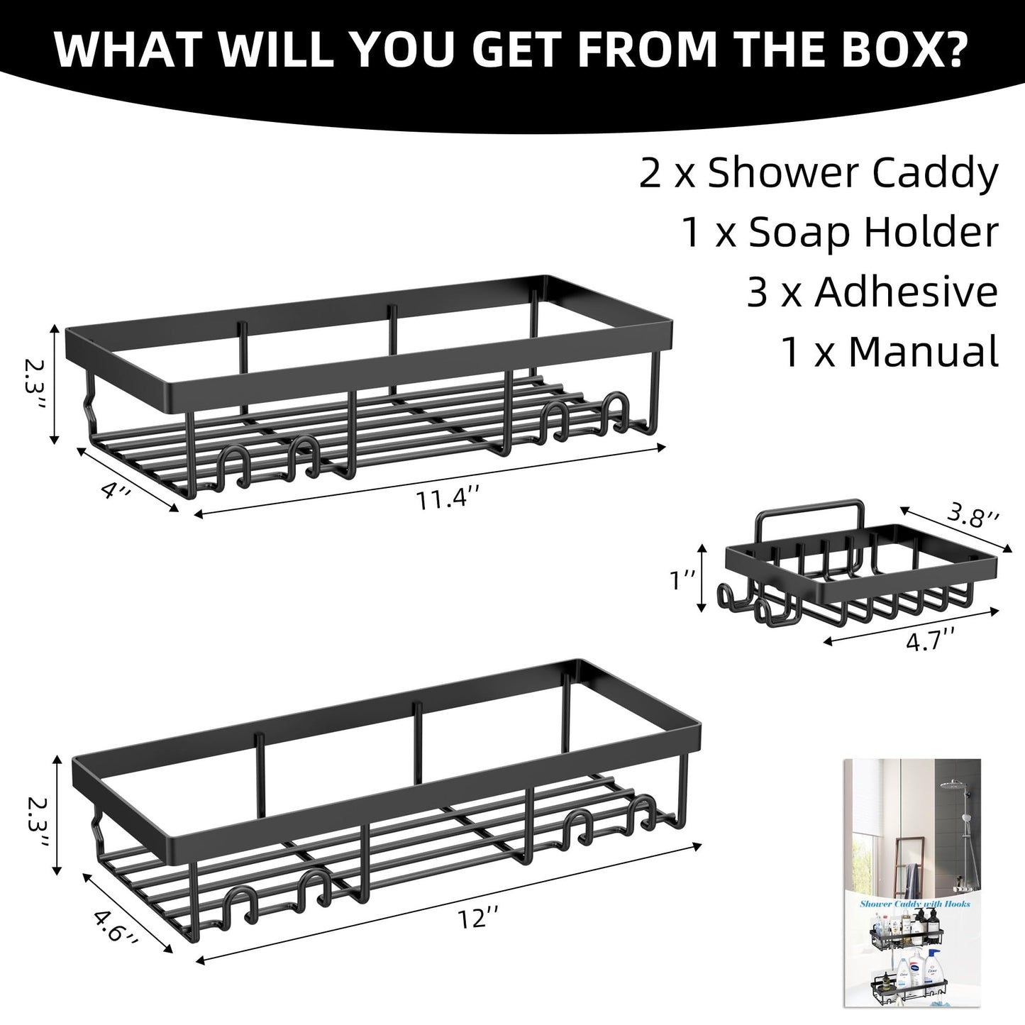 Self Adhesive Shower Caddy Shelf Organizer