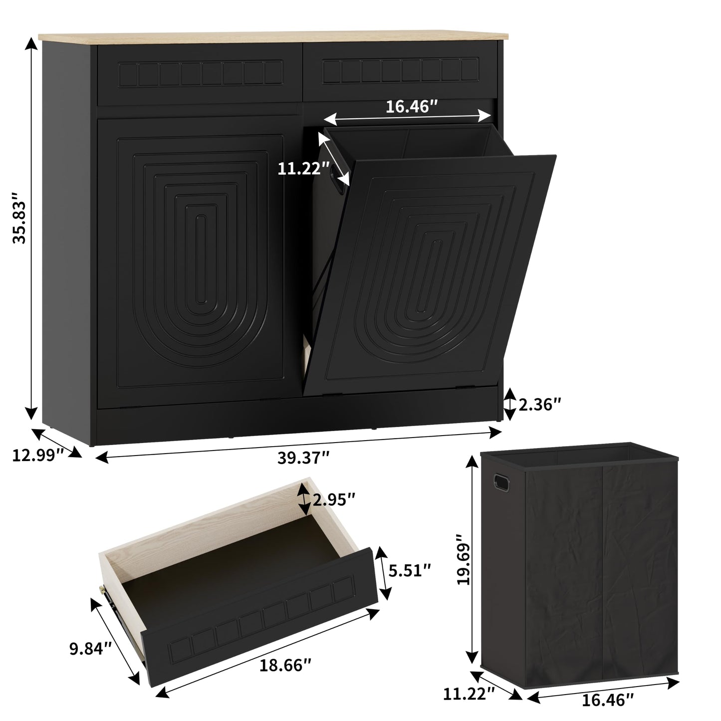 Double Tilt Out Laundry Hamper Cabinet