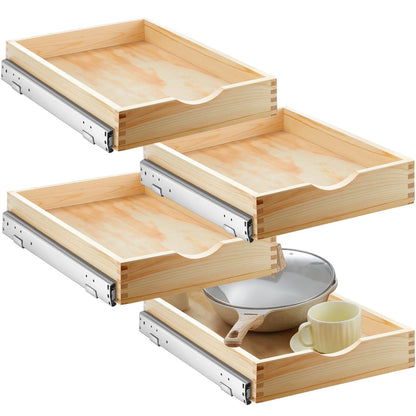 Wooden Pull Out Cabinet Organizer Tray