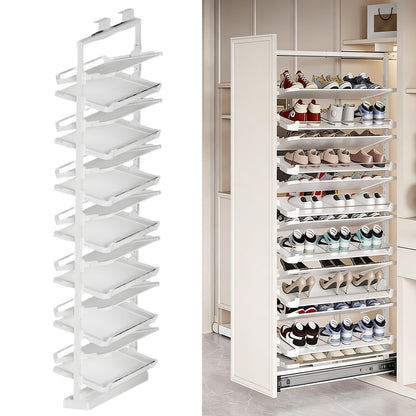 Adjustable Pull Out Shoe Rack Organizer