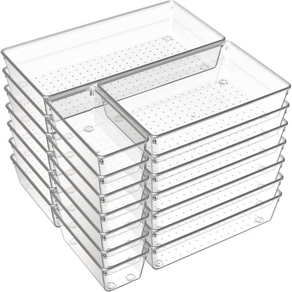 Clear Drawer Organizer Trays with Dividers