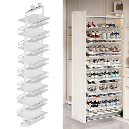 Adjustable Pull Out Shoe Rack Organizer