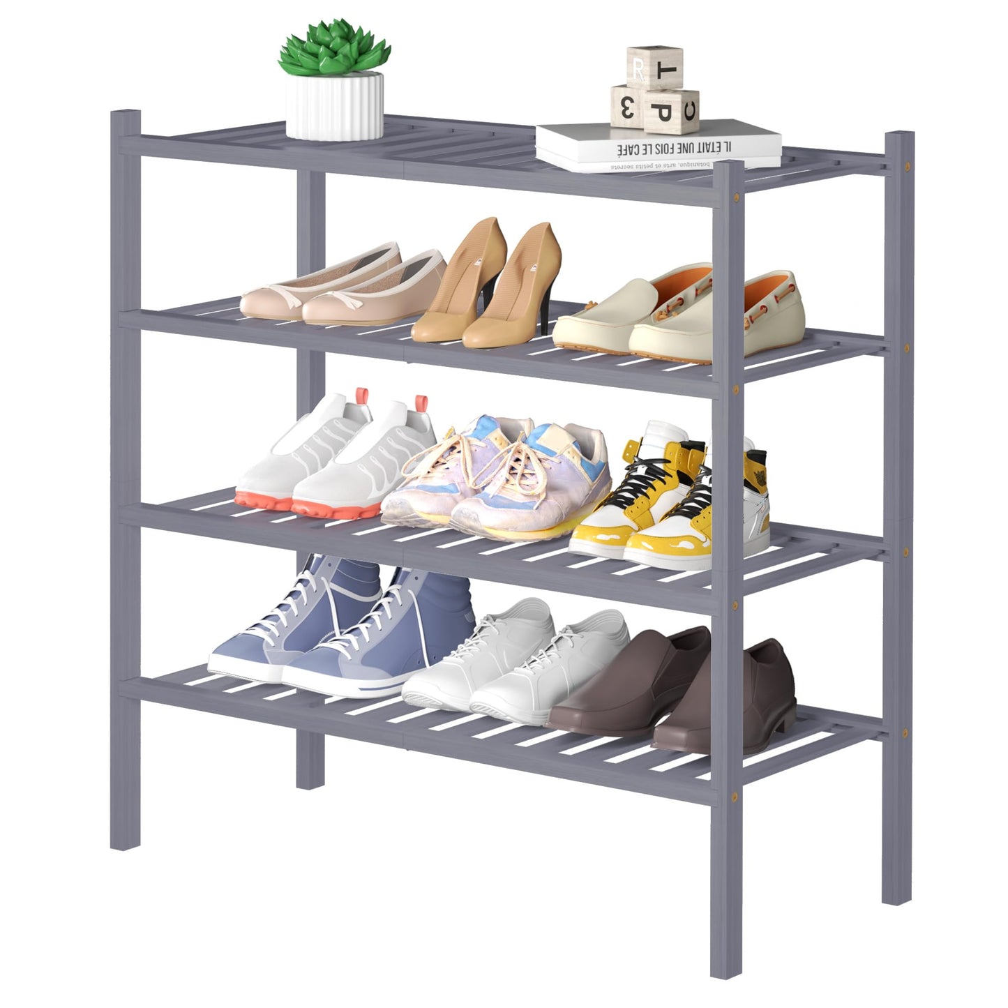 Bamboo Shoe Rack Organizer for Entryway