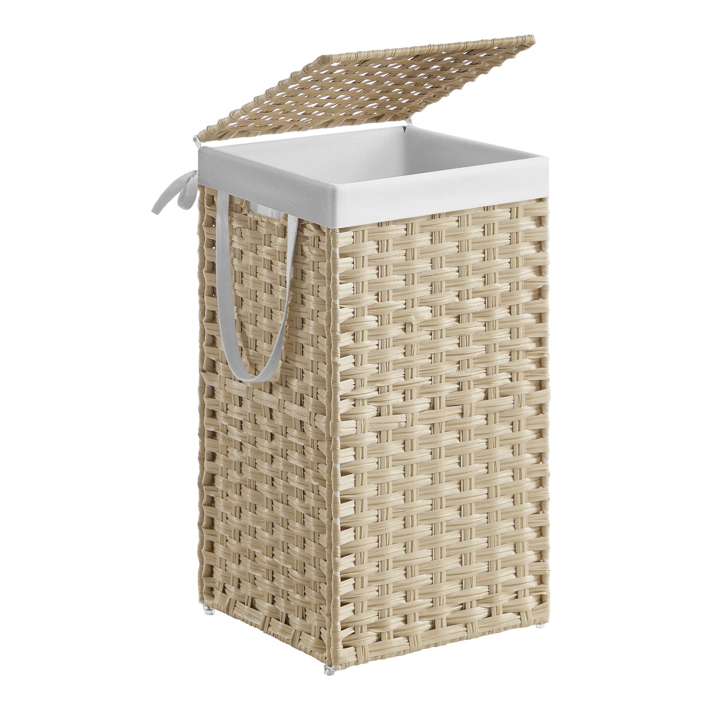 Slim Rattan Laundry Hamper with Lid