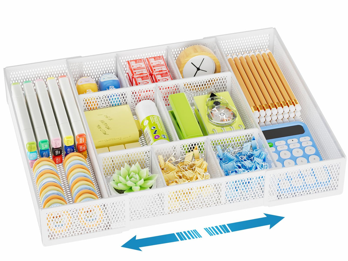 Expandable Drawer Organizer with Adjustable Compartments