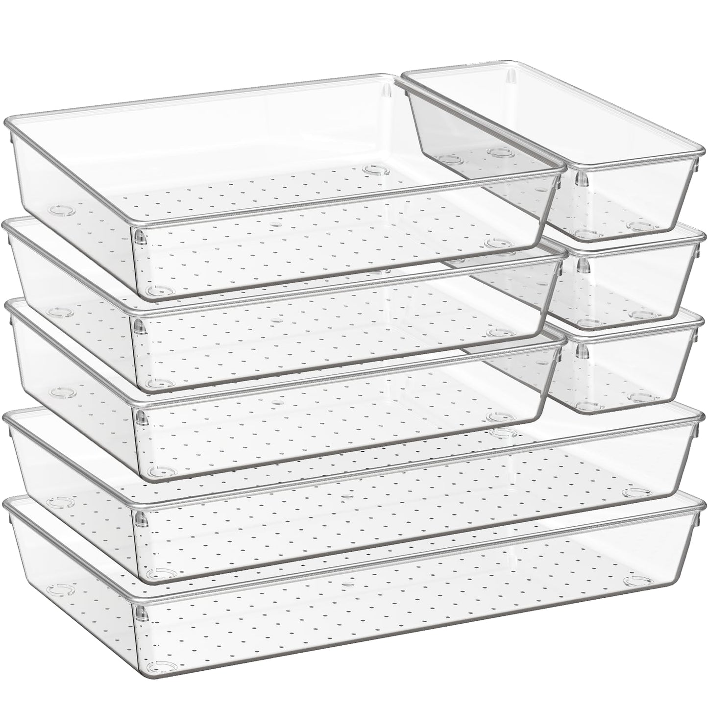 Clear Drawer Organizer Trays with Dividers