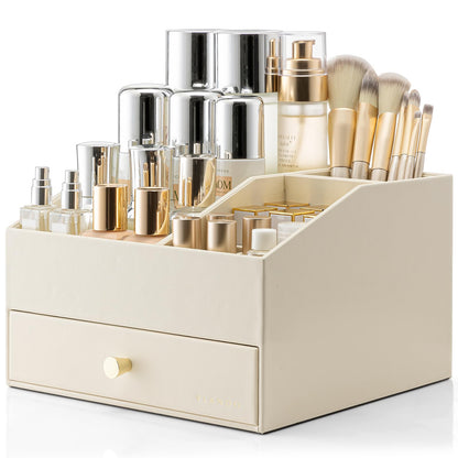 PU Leather Cosmetic Organizer with Drawers