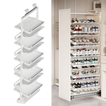 Adjustable Pull Out Shoe Rack Organizer