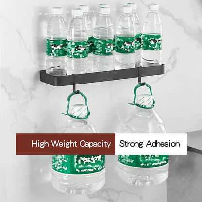 2-Tier Glass Bathroom Wall Shelf with Towel Holder