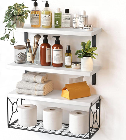 Amada Bathroom Shelves Over Toilet with Storage Basket