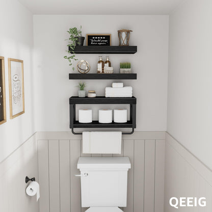 Floating Bathroom Shelves Over Toilet Storage