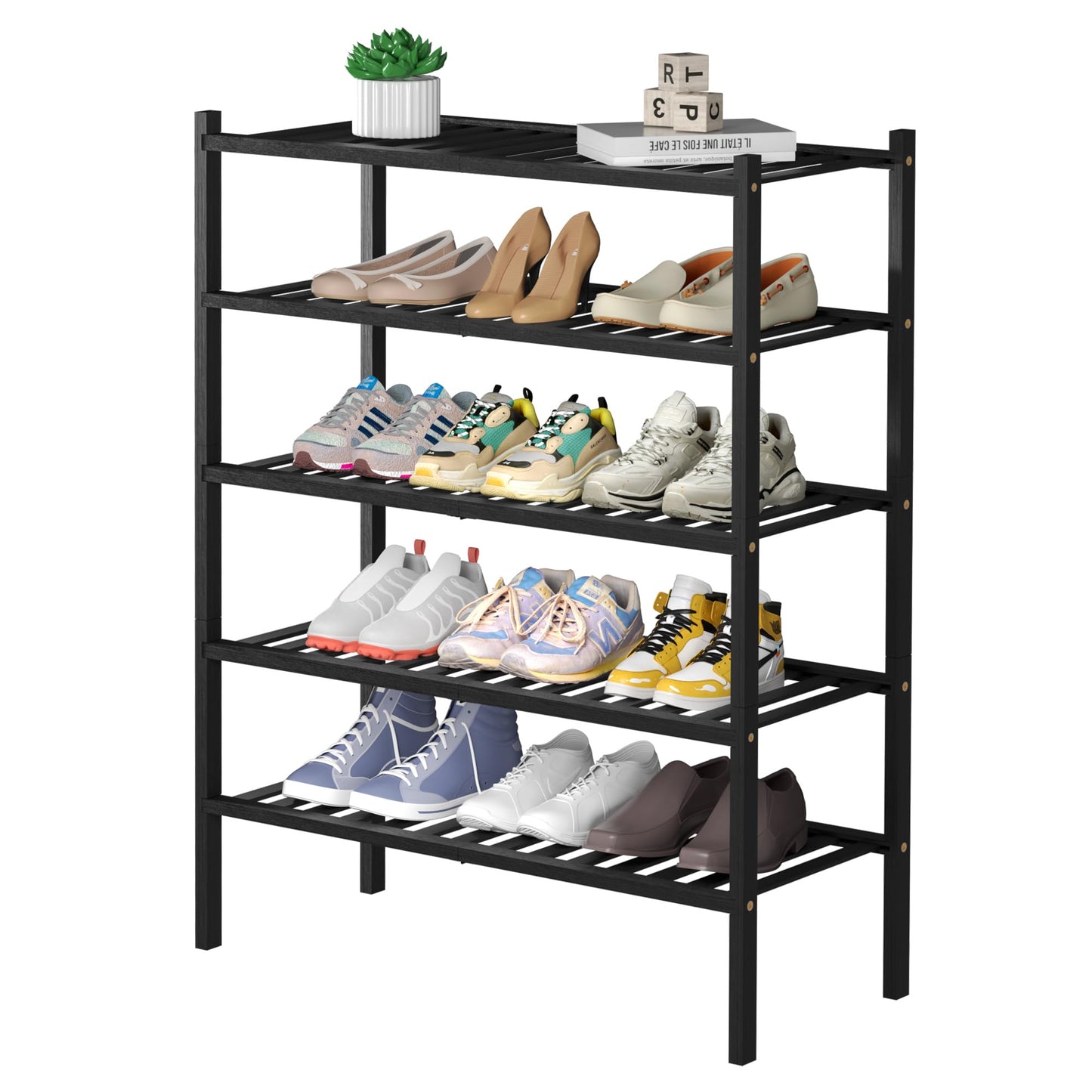 Bamboo Shoe Rack Organizer for Entryway