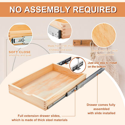 Wooden Pull Out Cabinet Organizer Tray