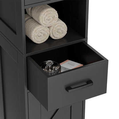 Tall Bathroom Storage Cabinet with Barn Doors