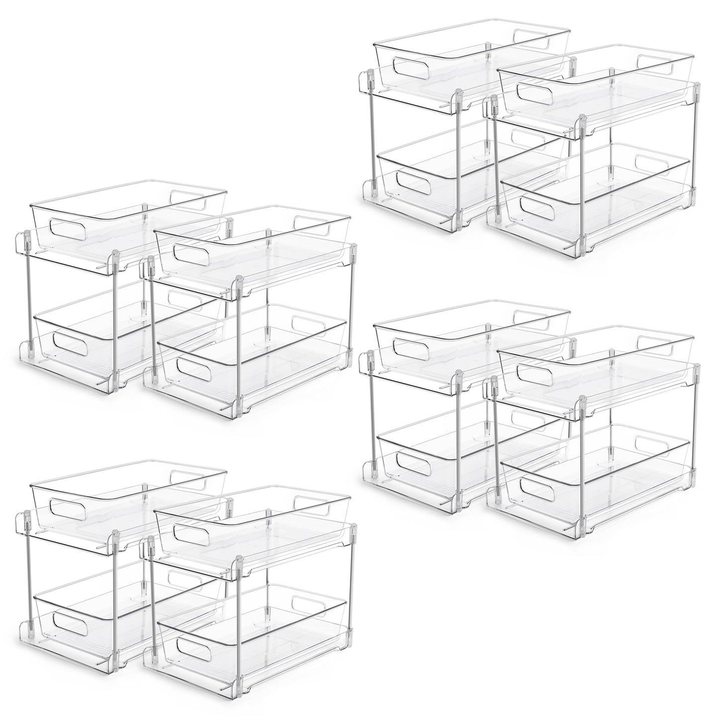 2-Tier Clear Under Sink Organizer with Drawers