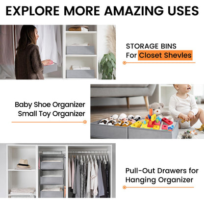 Clothing Drawer Organizer Bins with Dividers